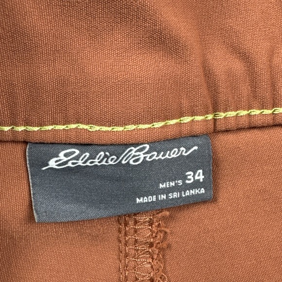 Eddie Bauer Shorts Mens 34 Red Burgundy Chino Hiking‎ Camp Stretch Outdoors 9" - Picture 3 of 10